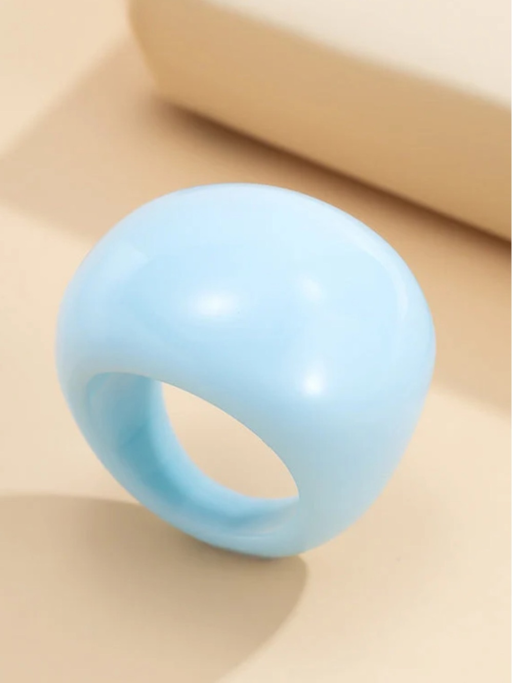 Blue Dome Resin Acrylic Statement Ring